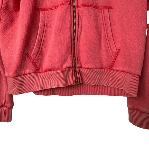 VICTORIA'S SECRET PINK PERFECT FLEECE FUNNEL NECK HOODIE LARGE VINTAGE WASH - Picture 3 of 9